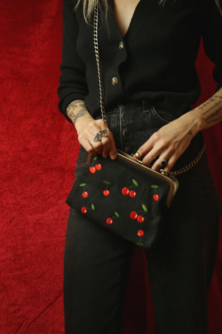 Cherry Kisslock Purse